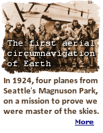In 1924, the United States military set out to become the first to fly around the world. On April 6, 1924, hundreds of Seattleites gathered at Sand Point Naval Air Station in Northeast Seattle  now the site of Magnuson Park  as four airplanes took off from Lake Washington, beginning a history-making journey. 